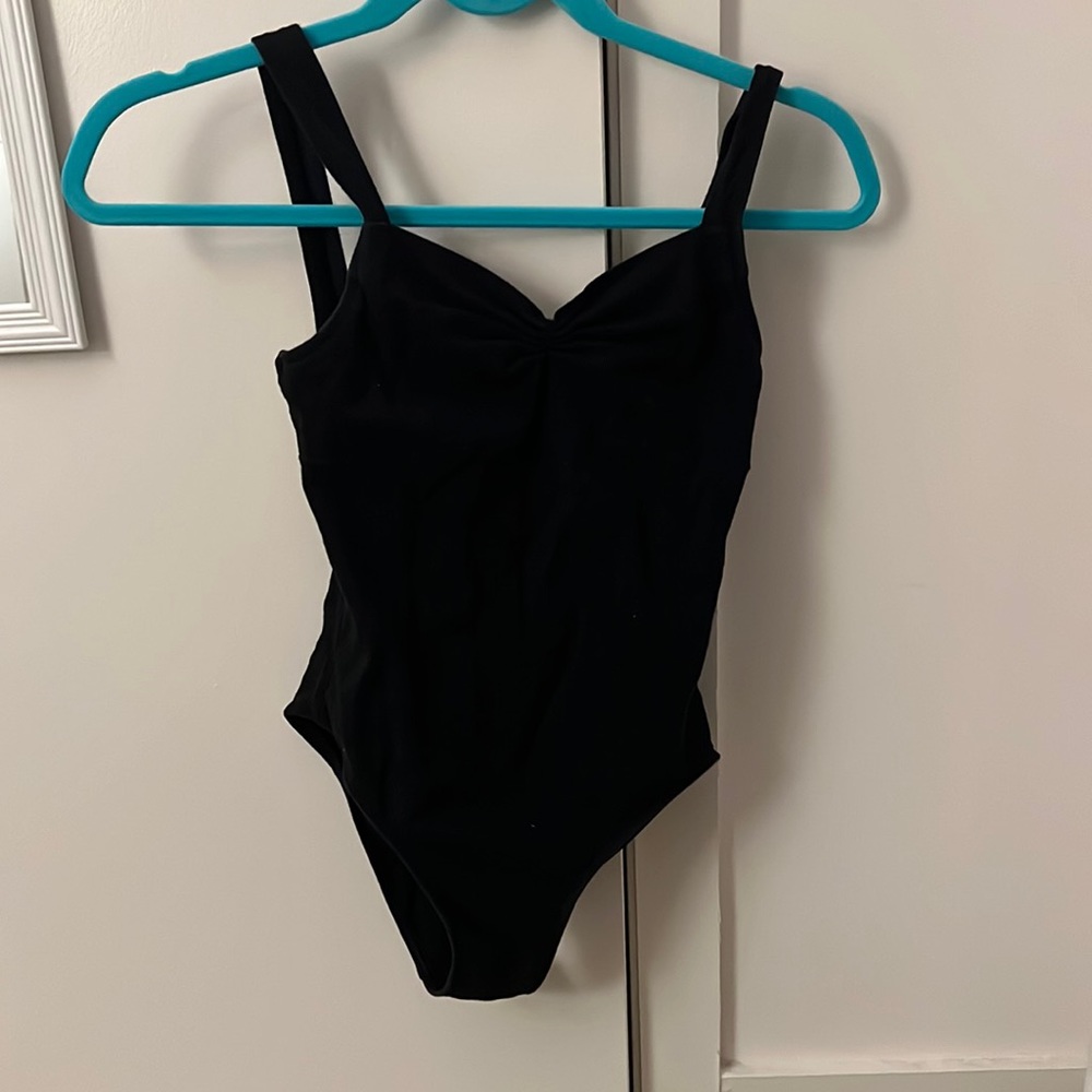 Black Wear Moi pinch front leotard